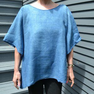 Altogether Lovely BLOUSE2- *made entirely-by-hand* - *hand-dyed with indigo*